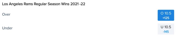 Los Angeles Rams Win Total Odds via FanDuel Sportsbook